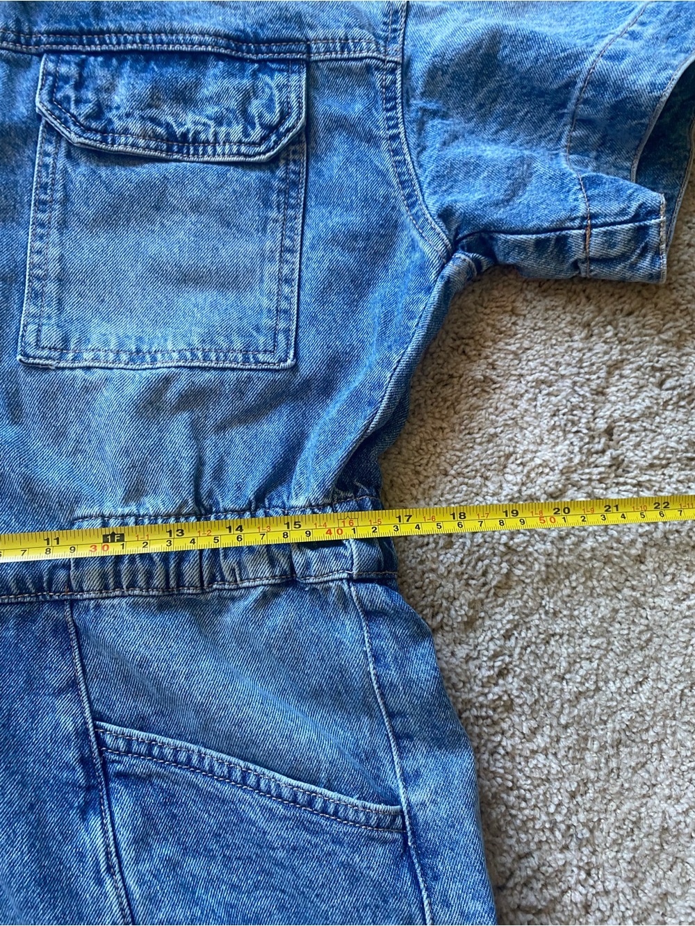 Free People denim button up romper, medium - Picture 10 of 13